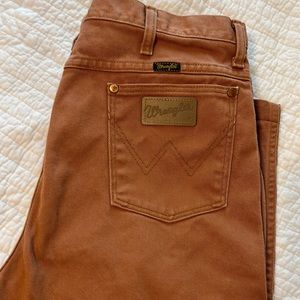 Vintage Men’s Wrangler Jeans - Caramel Brown Color- Size 34 x 29